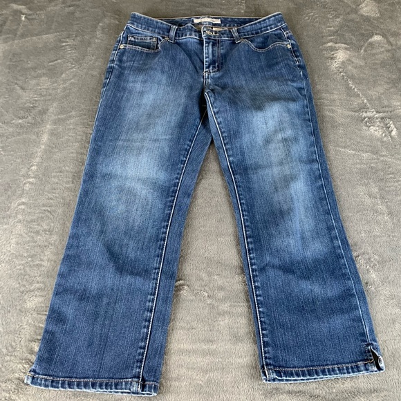 Chicos Platinum Capri Jeans Size 0 / US 4 Blue‎ Denim Medium Wash Cropped - Picture 1 of 11